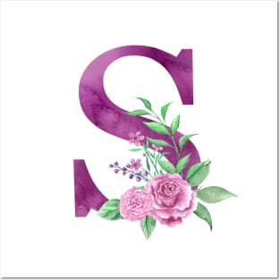 Floral Monogram S Beautiful Rose Bouquet Posters and Art